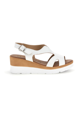 Sandali bianchi con zeppa made in Italy Plocadi 11074113