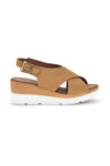 Sandali beige con zeppa e fasce incrociate Plocadi 1107704
