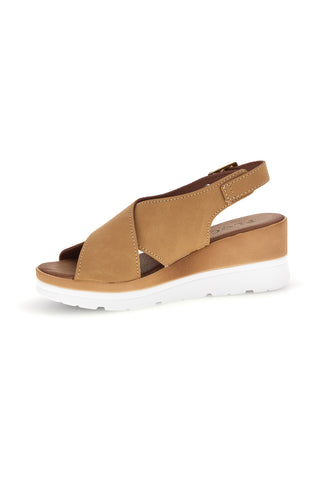 Sandali beige con zeppa e fasce incrociate Plocadi 1107704