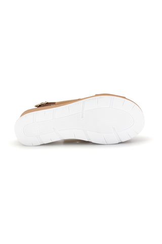 Sandali beige con zeppa e fasce incrociate Plocadi 1107704