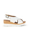 Sandali bianchi con zeppa e fasce incrociate Plocadi 1107704