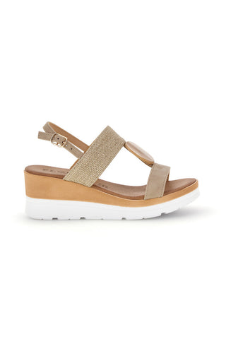 Sandali beige con zeppa e cinturino Plocadi 11075116