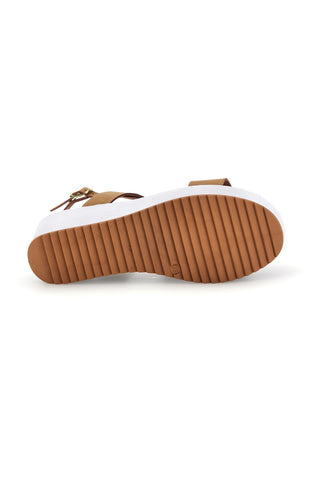 Sandali beige con zeppa e forme geometriche Plocadi 363033