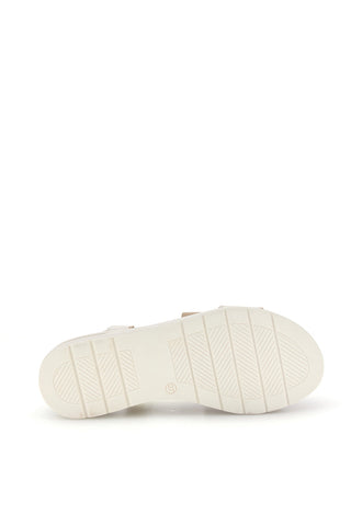 Sandali beige con fascia effetto intrecciato Plocadi 452045