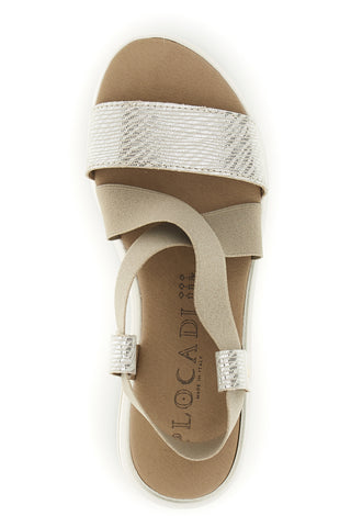 Sandali beige con fascia effetto intrecciato Plocadi 452045