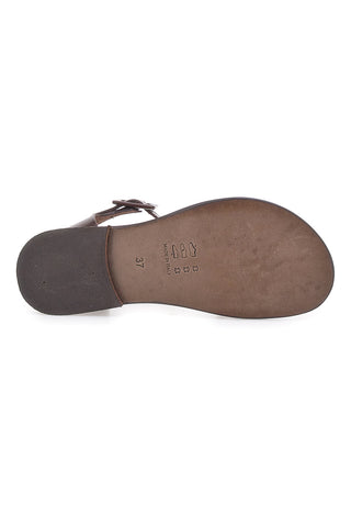 Braune Made in Italy Sandalen aus echtem Leder mit breitem Riemen Pittarello Sun 1734