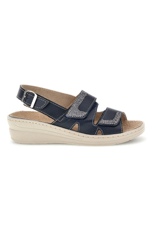 Blaue Sandalen mit verstellbaren Riemen und herausnehmbarer Innensohle Prima riga 1183