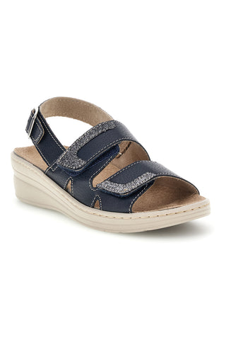 Blaue Sandalen mit verstellbaren Riemen und herausnehmbarer Innensohle Prima riga 1183