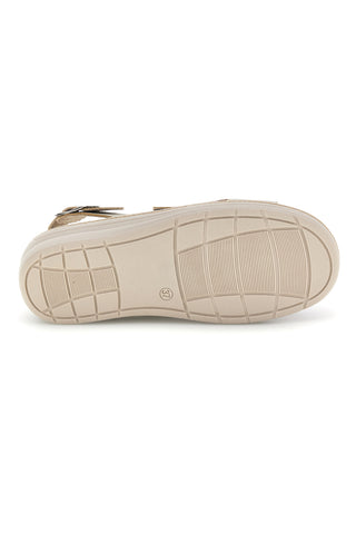 Beige Sandalen mit verstellbaren Riemen und herausnehmbarer Innensohle Prima riga 0183