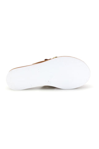 Ciabatta marrone con catena decorativa Prima riga M205