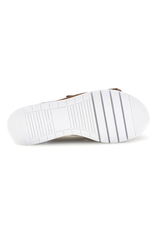 Ciabatta marrone con doppia fascia e fibbie Prima riga V113