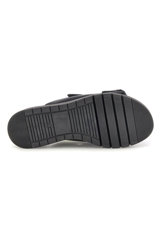Ciabatta nera con doppia fascia e fibbie Prima riga V113