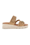 Beige Hausschuhe mit Hufeisen und verstellbarem Riemen Prima riga B315