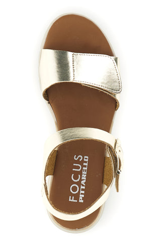 Platin-Sandalen mit Keil und Klettverschluss Riemen Pittarello Fokus 5493097