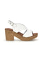 Weiße Sandalen mit geflochtenem Absatz Rosa 7484313