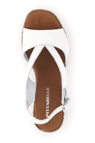 Weiße Sandalen mit geflochtenem Absatz Rosa 7484313