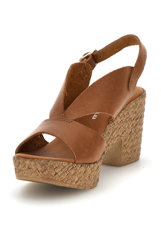 Ledersandalen mit verflochtenem Absatz Rosa 7484313