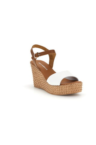 Weiße Leder-Keilsandalen Pittarello 5621504