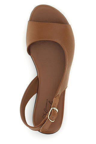 Braune Ledersandalen mit Riemen Pittarello Look 225110