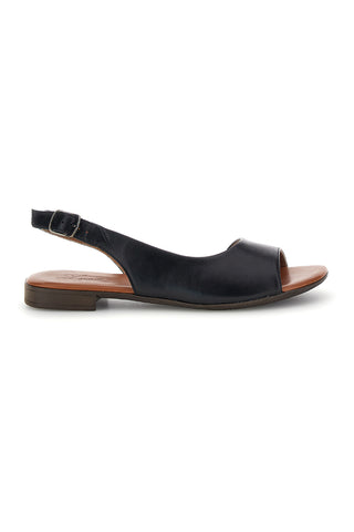 Schwarze Ledersandalen mit Riemen Pittarello Look 225110