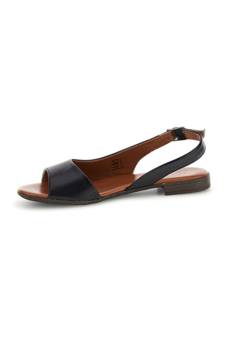Schwarze Ledersandalen mit Riemen Pittarello Look 225110