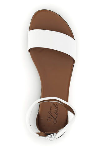 Weiße Sandalen mit Band und Riemen Pittarello Look 225495