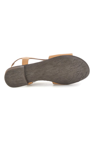 Beige Echtleder-Sandalen mit Band und seitlichem Einsatz Pittarello-Look 225620