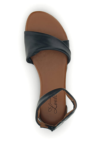Schwarze Ledersandalen mit Band und Riemen Pittarello Look 225675