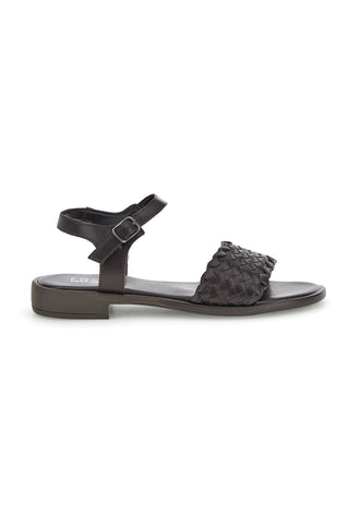 Braune geflochtene Sandalen aus echtem Leder mit Riemen Pittarello focus 222230