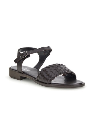 Braune geflochtene Sandalen aus echtem Leder mit Riemen Pittarello focus 222230