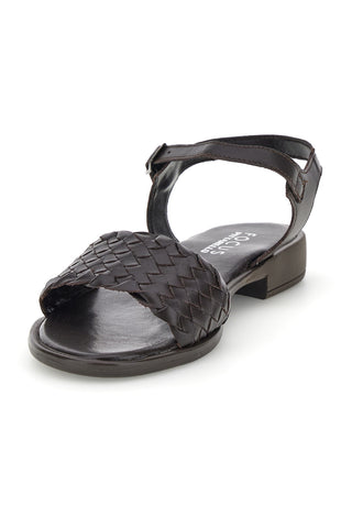 Braune geflochtene Sandalen aus echtem Leder mit Riemen Pittarello focus 222230