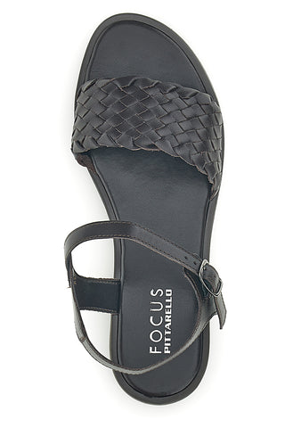 Braune geflochtene Sandalen aus echtem Leder mit Riemen Pittarello focus 222230