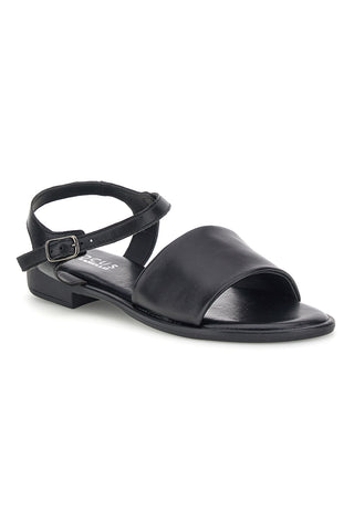 Schwarzes echtes Leder Sandalen mit Band und Riemen Pittarello Fokus 222210