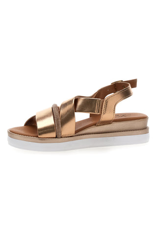 Bronzefarbene Sandalen Made in Italy Pittarello Look B82923