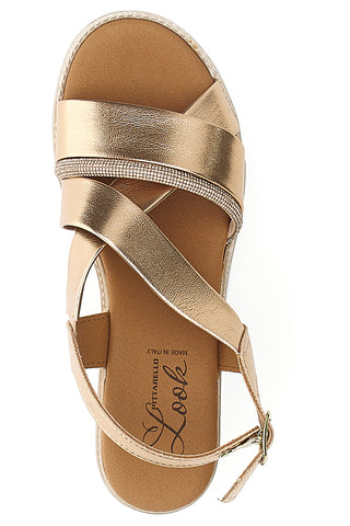Bronzefarbene Sandalen Made in Italy Pittarello Look B82923