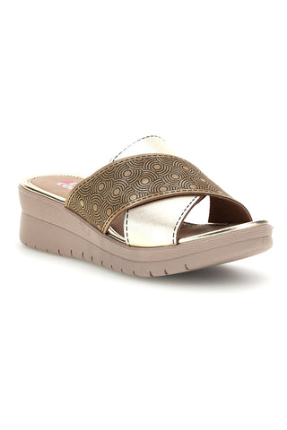 Beige Pantoffeln Gekreuzte Riemen Bequeme Linie 8528