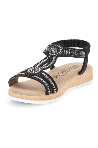 Sandali neri con strass Mio tempo LR263702