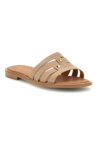 Beige Hausschuhe mit geformten Riemen Plocadi MAT0