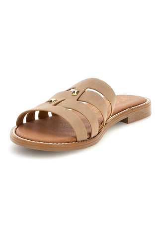 Beige Hausschuhe mit geformten Riemen Plocadi MAT0