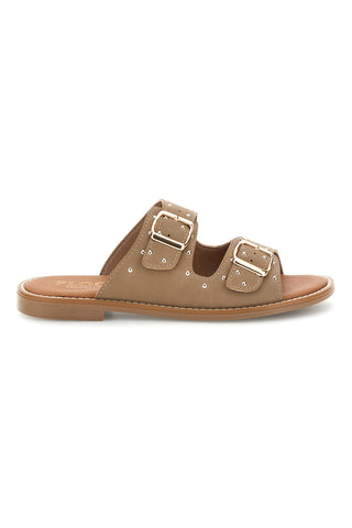 Beige Hausschuhe mit doppelter Schnalle Plocadi CHMAT