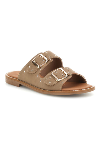 Beige Hausschuhe mit doppelter Schnalle Plocadi CHMAT