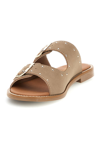 Beige Hausschuhe mit doppelter Schnalle Plocadi CHMAT