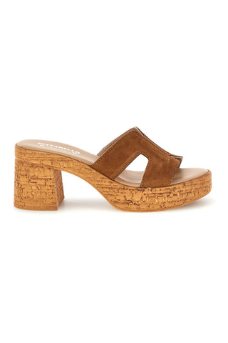 Sandali in pelle marrone con tacco largo e plateau Pittarello 324518379