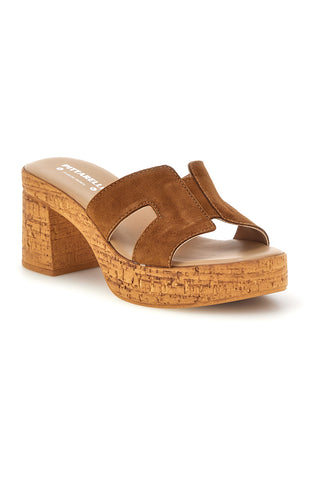 Braune Ledersandalen mit breitem Absatz und Plateau Pittarello 324518379