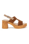 Braune Ledersandalen mit breitem Absatz und Plateau Pittarello 322418379