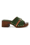 Sandalo verde in pelle con tacco e borchie Pittarello Must Have 11938