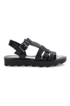 Sandalo nero in pelle con cinturino Pittarello Must Have 11936