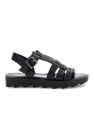 Sandalo nero in pelle con cinturino Pittarello Must Have 11936