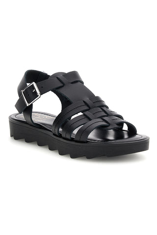 Sandalo nero in pelle con cinturino Pittarello Must Have 11936