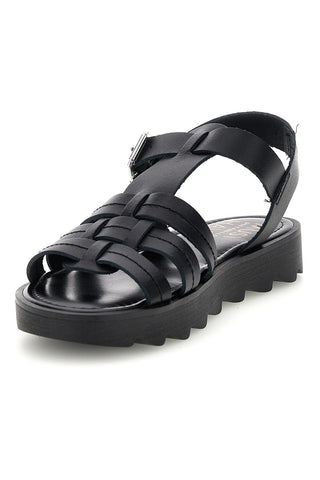 Sandalo nero in pelle con cinturino Pittarello Must Have 11936